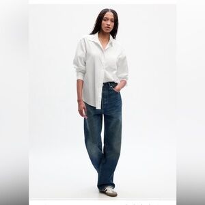 GAP fitted boyfriend shirt WHITE xxl